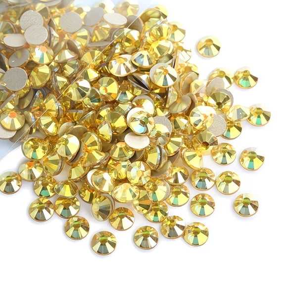1460 Pieces High Quality Gold Flat Back Rhinestones for Nail Art & DIY Crafts - Shiny Nail Charms & Decorative Gems