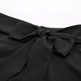 thumbnail image 3 of Faldas midi Umfun para mujer, lisas, elásticas, de cintura alta, ligeras, acampanadas, plisadas, línea A, con lazo, color negro, talla L, 3 of 4