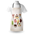 thumbnail image 4 of Dessert Apron, Colorful Cartoon for Ice Cream Shops Tasty Summer Cups and Sticks, Unisex Kitchen Bib with Adjustable Neck for Cooking Gardening, Adult Size, Pale Tan, by Ambesonne, 4 of 4