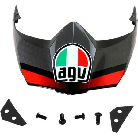 Agv Visor - AGV AX-8 EVO DS Dual Sport Replacement Peak/Visor Black/Silver/Red
