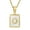 Gold O (Including Chain), variant on Jewelry Initial Pendant Necklace for Men Womens, 18K Gold Plated Stainless Steel Square Letter Capital Necklace Alphabets from A-Z Figaro Chain Necklace