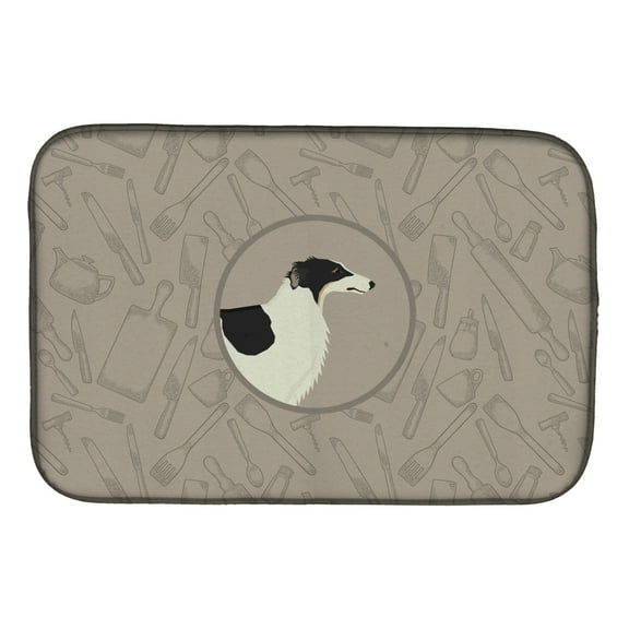 Caroline's Treasures Borzoi In the Kitchen Dish Drying Mat