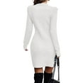 thumbnail image 2 of Innerwin Robe Chandail Col Rond Femme chandail-Over Chandail Hiver Manches Longues Élégante Mini Robes Blanc 2TG, 2 of 3