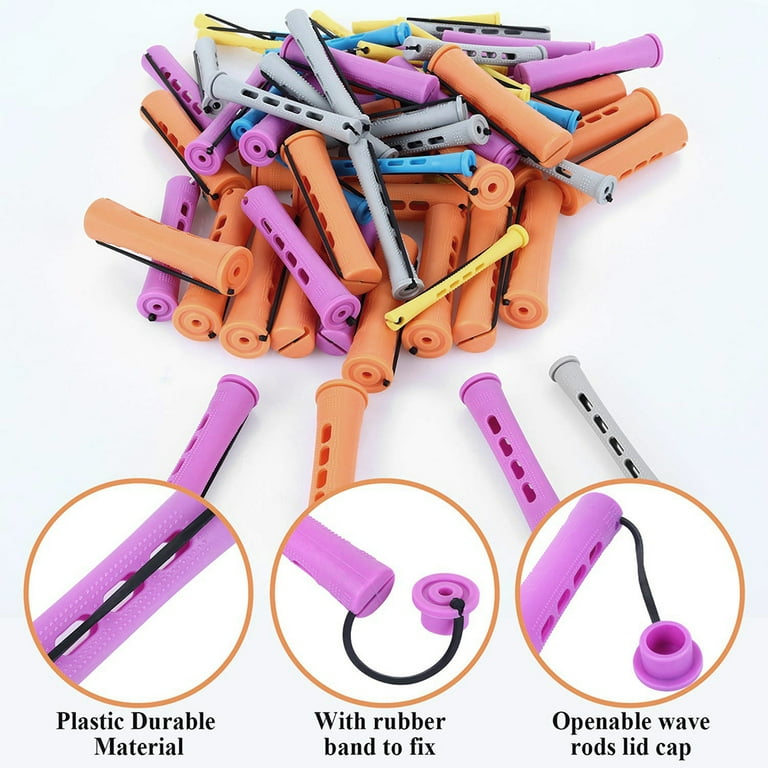  Spiral Hair Perm Rods 60pcs Heatless Spiral Perm Rods with 5  Satin Scrunchies Comes in Bright Colors Spiral Perm Rods for All Hair  Length : Beauty & Personal Care