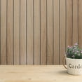 thumbnail image 2 of Paneles de pared con listones: Paneles de pared 3D autoadhesivos, impermeables, decorativos para cocina y baño, 40 cm x 300 cm, color marrón., 2 of 7