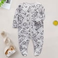 thumbnail image 2 of enyan Baby Boy Girl Outfits Footie Pajamas Baby Girl Button Romper Footed Sleep N Play Sleepwear Toddler Boy Girl Clothes（Grey,9-12 Months）, 2 of 6