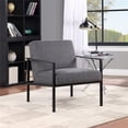 thumbnail image 4 of Milano Polyester Charcoal Stationary Black Metal Accent Chair, 4 of 7