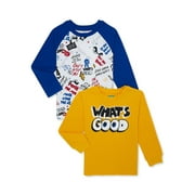 365 Kids from Garanimals Boys Long Sleeve Good T-Shirt, 2-Pack, Sizes 4-10