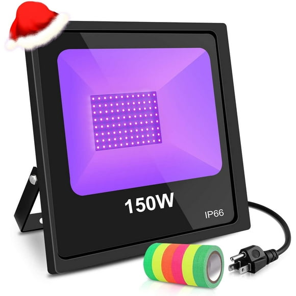KUKUPPO 150W LED UV Black Lights with 10ft Power Cords IP66 Ultra Violet Flood Light Stage Lighting