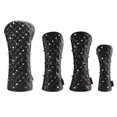 thumbnail image 1 of maskred Rivets PU Leather Golf Head Covers Set for Driver Fairways #3#5 Hybrids Rescue Set Woods Clubs Headcovers For Golfer Black, 1 of 5
