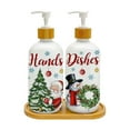 thumbnail image 2 of Hometravel Christmas Soap Dispenser Set 2 Pack, Snowman and Tree Design Glass Pump Bottles, Holiday Themed Hand Soap Lotion Dispenser for Kitchen Bathroom Countertop Decor, 2 of 6