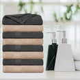 thumbnail image 2 of Ample Decor Bath Towel 30 x 54 inch Pack of 8 600 GSM 100% Cotton, Soft Absorbent, Lightweight, Quick Drying, Machine Washable for Hotel, Gym, Kitchen -Beige - Grey, 2 of 5