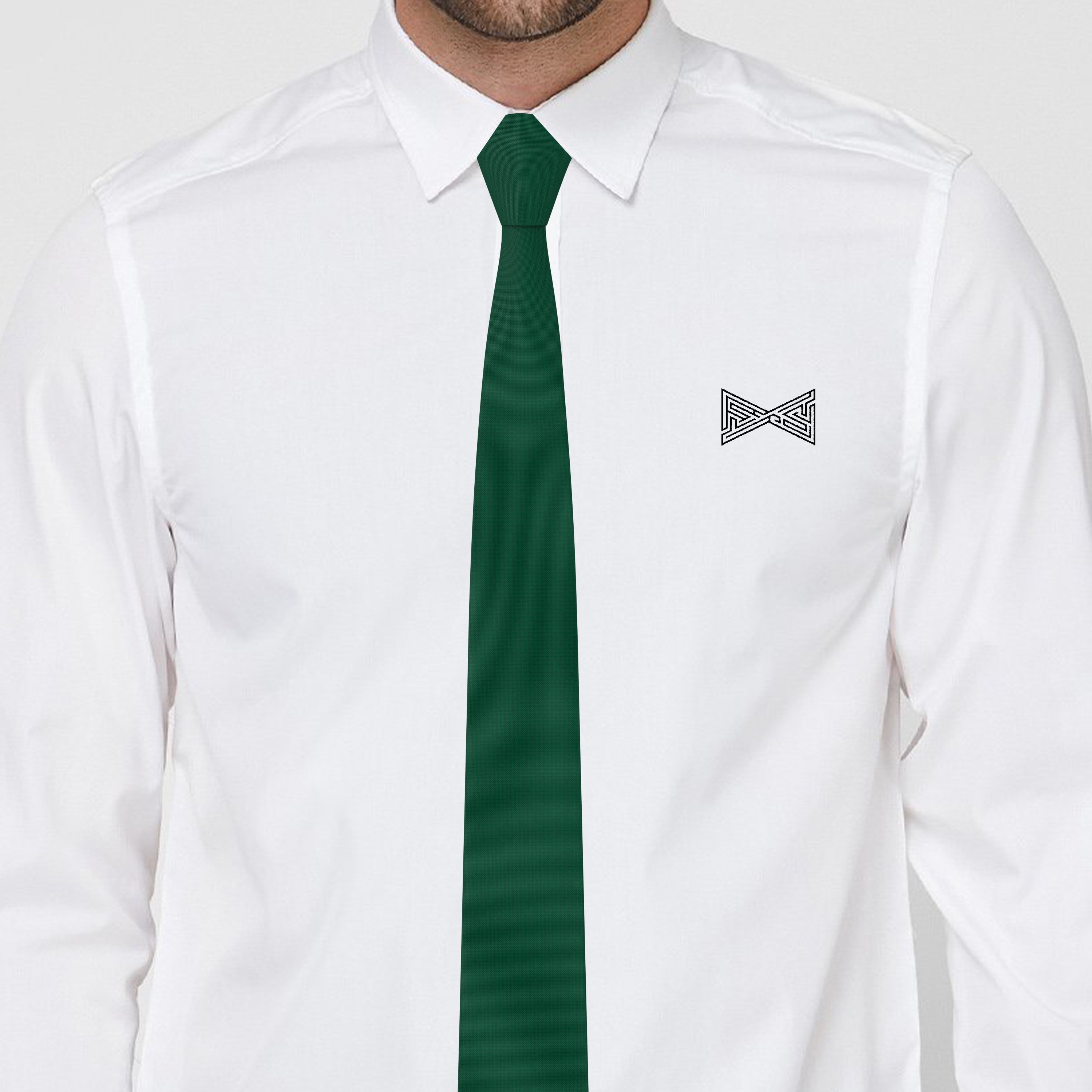 shirt with green tie