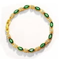 thumbnail image 5 of K-KED 24k Gold Plated Ruby Bracelet Chains for Women Wedding Christmas Birthday Gift-White Ruby, 5 of 7