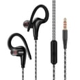 thumbnail image 2 of 3.5mm Sport Earhook Earphone Running Headphone HiFi Stereo Bass Headset with Mic,Black, 2 of 8
