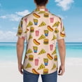 thumbnail image 6 of Daiia Hamburger Pizza Coke Hawaiian Shirt for Men Gentle Cotton Regular Short Sleeve Casual-Large, 6 of 9