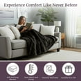 thumbnail image 6 of Lavish Home 60x80 Ruched Jacquard Faux Fur Blanket for Sofa and Bed, Black, 6 of 10