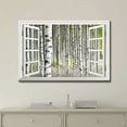 thumbnail image 2 of wall26 Canvas Print Wall Art Window View of White Birch Tree Forest Nature Wilderness Photography Realism Rustic Landscape Colorful Vibrant for Living Room, Bedroom, Office - 24"x36", 2 of 4