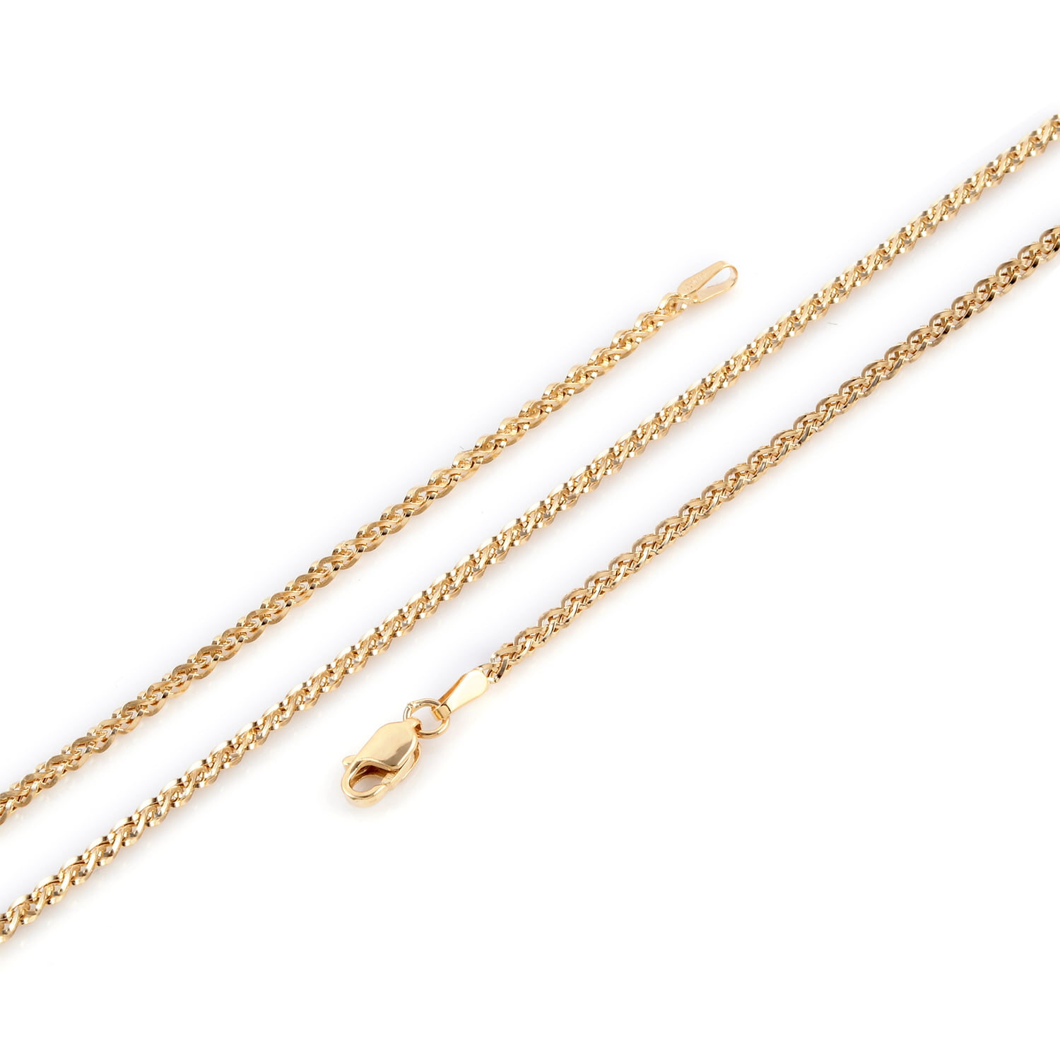 3/3.5/6/9.5mm Men Braided Wheat Spiga Chain Stainless Steel Necklace Gold Plated 