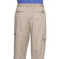 thumbnail image 3 of AKA Wrinkle Free Men's Full Elastic Waist Twill Casual Pant Brown 3X, 3 of 4