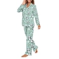thumbnail image 3 of FOR U DESIGNS Bamboo Panda Pajama Sets for Women 2 Piece Button Down Pants Long Sleeve V-neck Tops Size L Womens Nightwear Sets Button Front Pjs Sleepwear Winter, 3 of 7