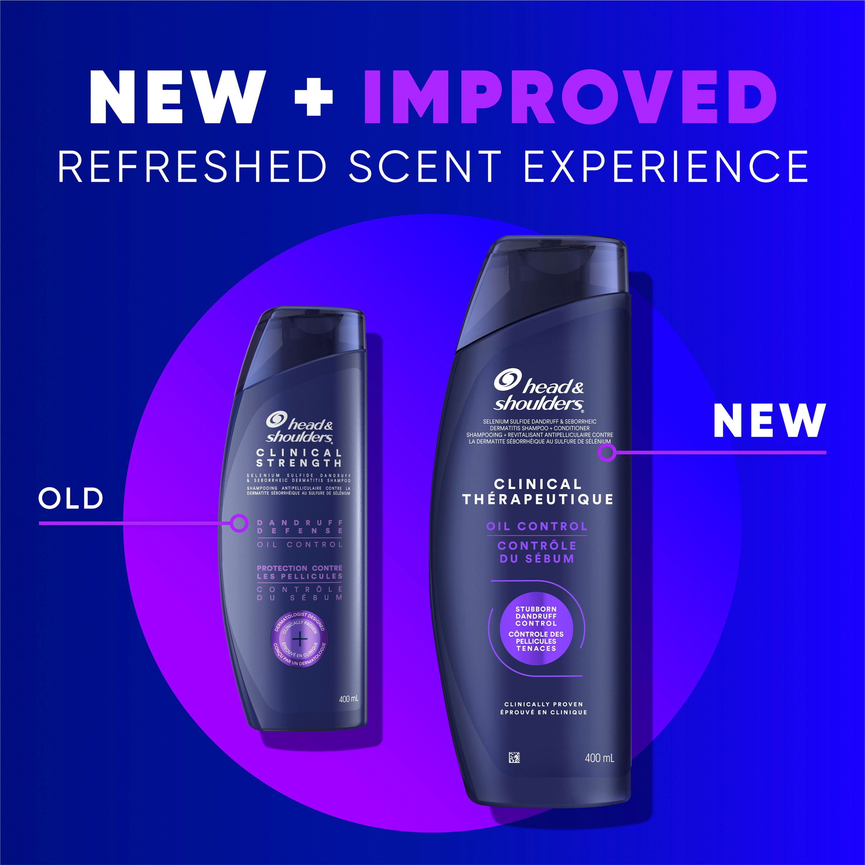 Head & Shoulders Défense Clinique contre les Pellicules + Shampooing Avancé de Contrôle du Sébum 400 ml