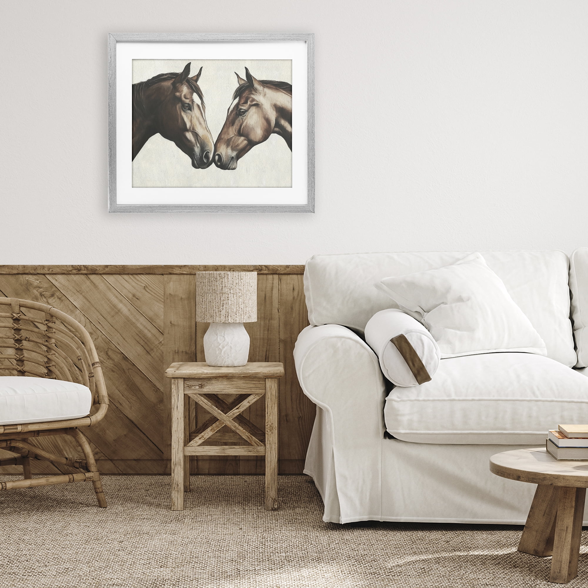 Stupell Industries Equine Companions Pair Gray Framed Print Under Glass, design by Svetlana Aleynikova