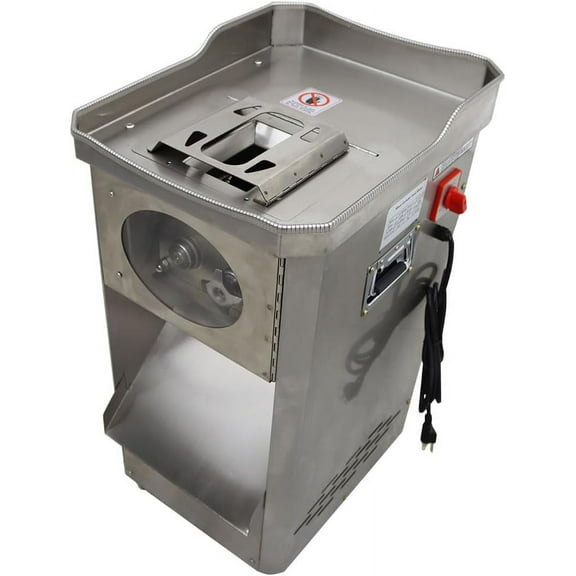 PreAsion Stainless Commercial Meat Slicer Meat Shredded Dicer Slicer Machine with 4mm Blade 110V