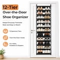 thumbnail image 5 of Ktaxon 12 Layers Over-The-Door Wall-mounted Style Home Shoe Storage Rack Organizer Black, 5 of 13