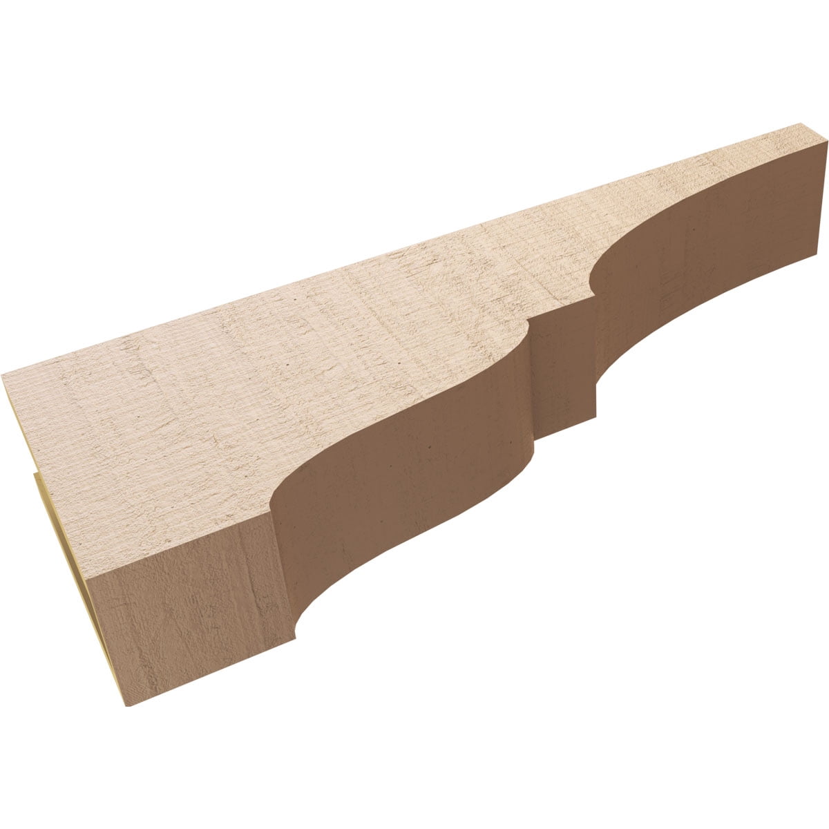 5"W x 30"D x 10"H Thin Asheboro Rough Cedar Woodgrain TimberThane Corbel, Primed Tan