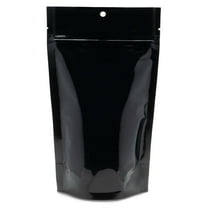 50 Pack Black 5" x 8.5" Stand Up Food Pouch Ziplock Mylar Smell Proof Bags