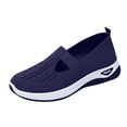 thumbnail image 5 of Women's Woven Orthopedic Breathable Soft Shoes Arch Support, Slip-On Lightweight Flat Soft Shoes Diabetic Foam Walking Shoes, 5 of 8