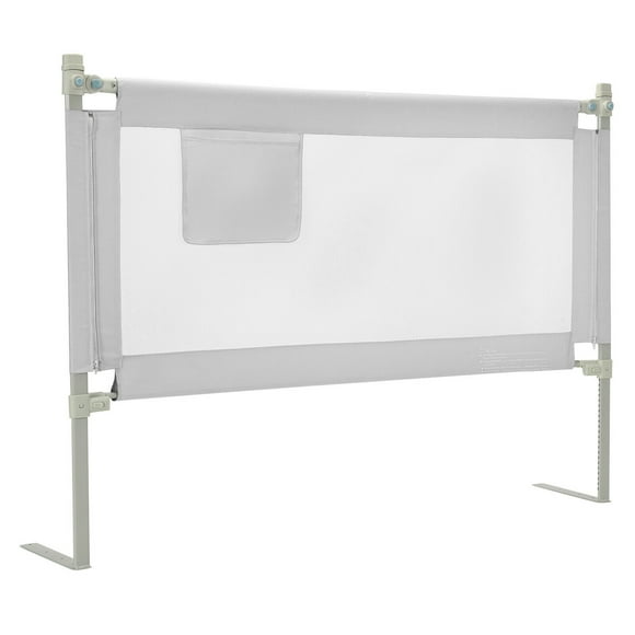 Gymax 57'' Bed Rails for Toddlers Vertical Lifting Baby Bed Rail Guard with Lock Grey
