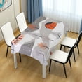 thumbnail image 4 of Yayeee Tablecloths 54" x 72" Rectangle Wrinkle Resistant Party Table Cover, Snow Cartoon Houses, 4 of 8