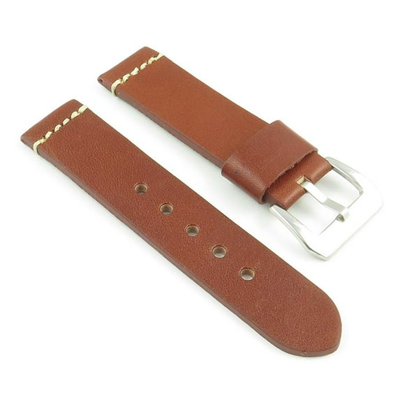 StrapsCo Thick Leather Watch Strap with Large Keeper