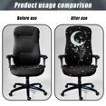 thumbnail image 4 of ZIATUBLES Office Chair Cover Stretch Anti-Dust Rotating Chair Slipcover Soft Spandex Computer Chair Cover Machine Washable Chair Protector Cover Home Decoration, L, Moon Star Twig Black, 4 of 7