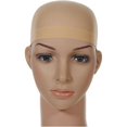 thumbnail image 1 of 2Pcs Unisex Stretchable Wig Liner Cap Hair Net Elastic Mesh Hairpiece Accessory (Color : Khaki, Size : One Size), 1 of 5