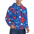 thumbnail image 2 of Lsque Nautical Animals Pattern Casual Men's Hoodie,Hooded Sweatshirt with Kangaroo Pocket,Pullover Hoodie-Small, 2 of 7