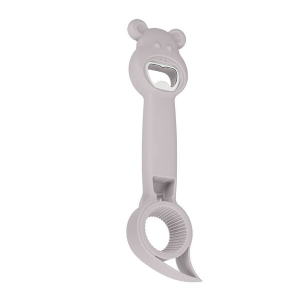 Abrelatas funcional con forma de oso para latas de cerveza con mango de fácil agarre. Utensilio de cocina duradero.