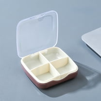 Kraoden Portable Drug Storage Box, Medication Container with 4 Compartments, Moistureproof, Easy to Clean, Travel-Friendly, Compact Organizer for Tablets and Pills