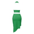 thumbnail image 5 of DHFJKG 2 Piece Outfits For Women Skirts Set Beach Vacation Clothes Halter Backless Deep V Neck Crop Top Mini Bodycon Resort Wear Soft Outfit, 5 of 5