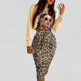 thumbnail image 2 of Conjunto de dos piezas de falda y tops de manga larga con cuello redondo y estampado de mujer Conjunto de mujer Wmkox8yi  FGJ261, 2 of 9