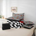 thumbnail image 6 of Castle Fairy Cute Fruit Cherry Bedding Comforter Set,Geometric Checkered Full Bedding Set, 6 of 8