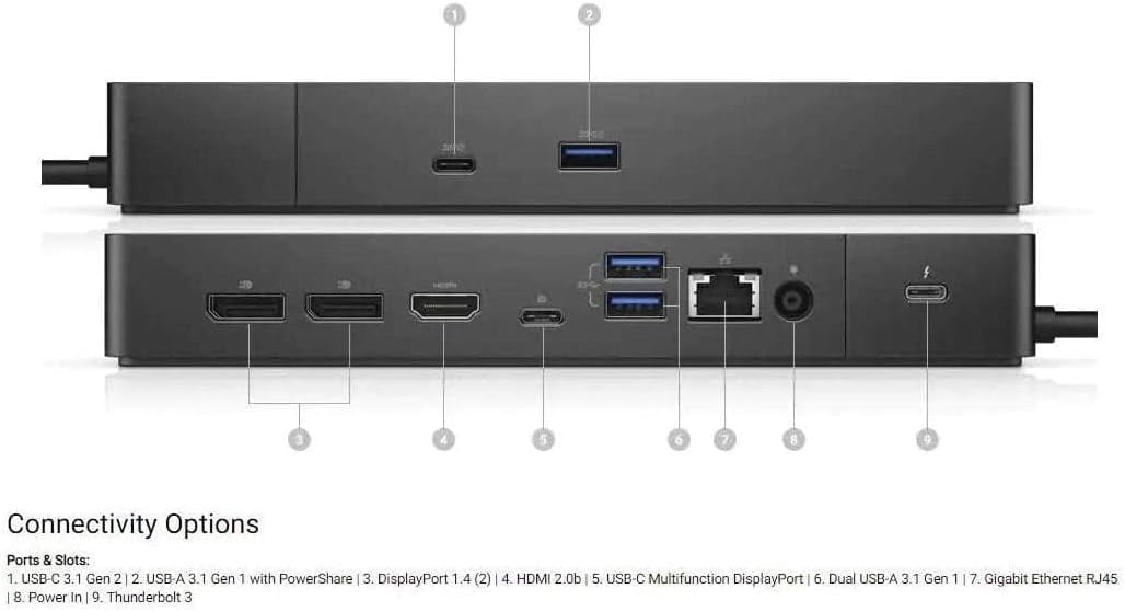 Restored Dell WD19TBS Thunderbolt 180W Docking Station (Refurbished)