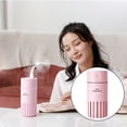 thumbnail image 4 of Humidificador de aire con engranaje ajustable, adaptador USB, modo silencio, portátil, apagado automático, esencial. Rosa, 4 of 9