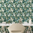 thumbnail image 2 of Ambesonne Nature Peel & Stick Wallpaper for Home, Orchids Birds Botanical Plot, 13"x100", Fern Green Sky Blue Teal, 2 of 5