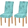 thumbnail image 2 of Teal Turquoise Dining Chair Covers Set of 4 Spandex Stretch Seat Protector for Living Room Ceremony Hotel, 2 of 6