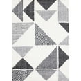 thumbnail image 3 of Alpine Rug Co. Fairmont Collection - White/Gray Striped Triangles Rug Cream/Grey 5'3" x 7'7" 6' x 9' Indoor Living Room,Bedroom Modern &, 3 of 5