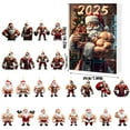 thumbnail image 2 of Loyerfyivos Lovable Pendant 24 Days 2D Acrylic Bodybuilder Santa Ornament Countdown Calendar For Kid - 2025 Christmas Countdown Calendar | Christmas Ornament For Family Youth Son Women Friends Boys, 2 of 6