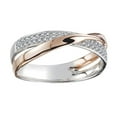 thumbnail image 2 of Worallymy Anillo de mujer Anillo de diamantes de imitación de doble círculo Estilo simple Joyería de mano para niña Joyería para perder peso Color doble Tamaño 7 Worallymy JD735804587, 2 of 7